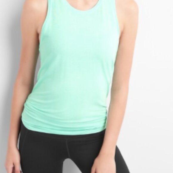 2 FOR 1 GapFit Breathe Open-Back Tank,White & Blue - Picture 4 of 6